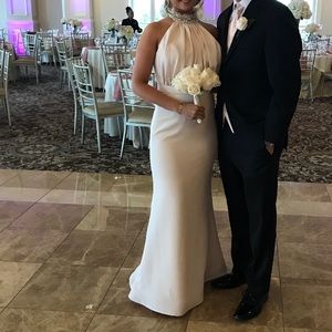 portia & scarlett blush bridesmaid/prom dress